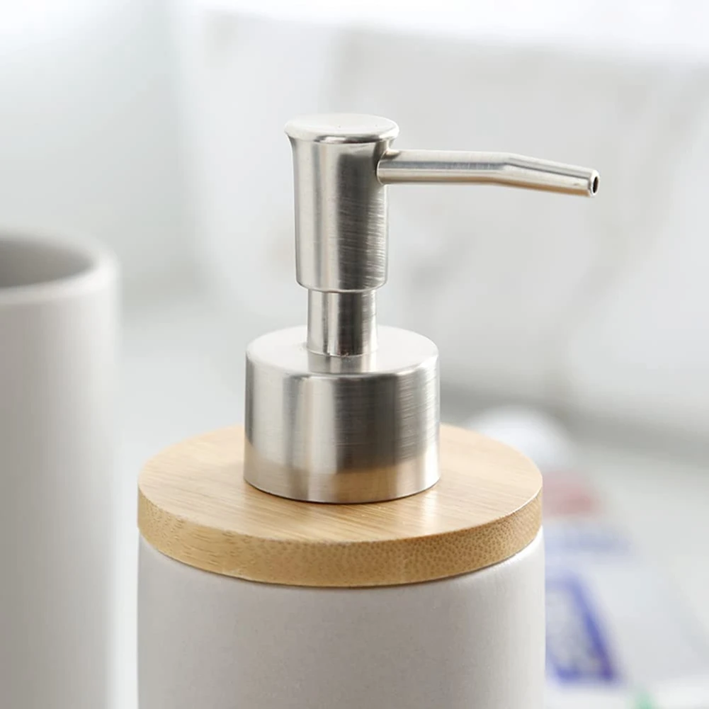 400Ml Ceramic Soap Dispenser Nordic Style Lotion Dispenser Soap Dispenser for Kitchen and Bathroom -Grey