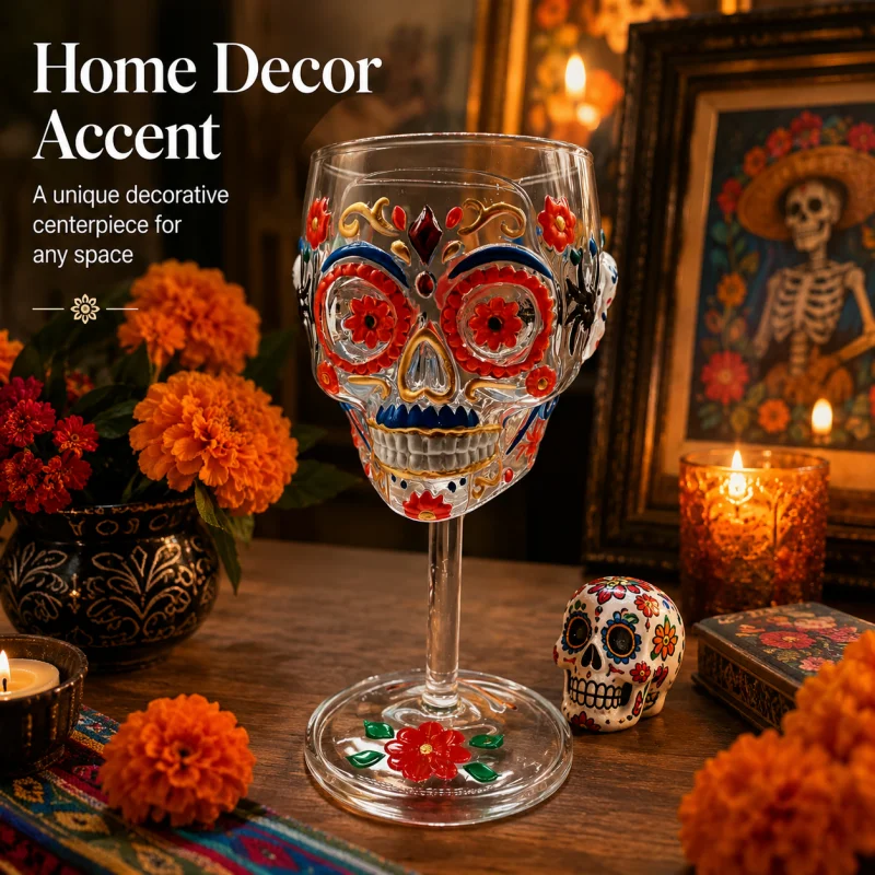 Creative Skull Wine Cup Day of the Dead Glass Goblet Festival Drinkware Collector Gift Home Decor