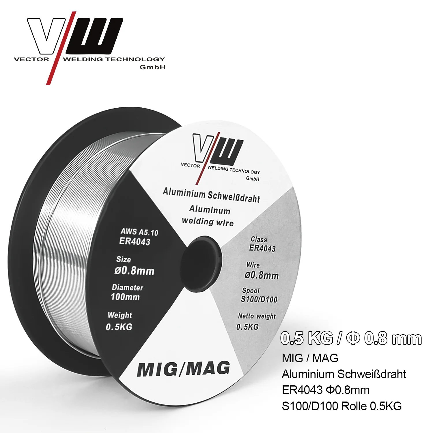 Mig/Mag أسلاك لحام من الألومنيوم 0.5 كجم 0.8 مللي متر ER4043