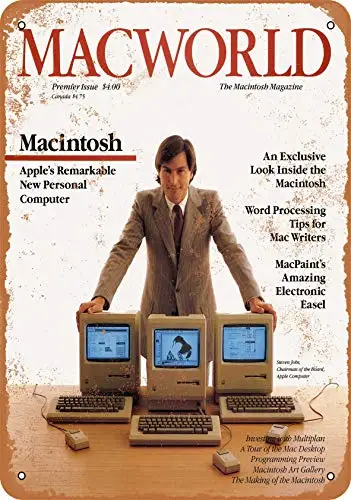 Wall-Color  Metal Sign - 1984 Macworld Steve Jobs Macintosh - Vintage Look