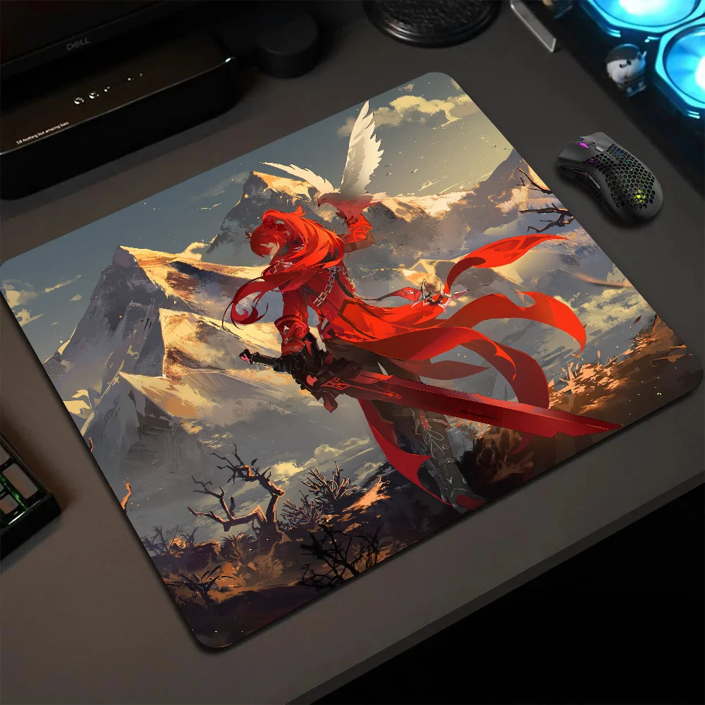 

Diluc Ragnvindr Genshin Mousepad Small LockEdge Mouse Pad For Gamers Computer Desk Pad Rectangular Anti-slip Rubber