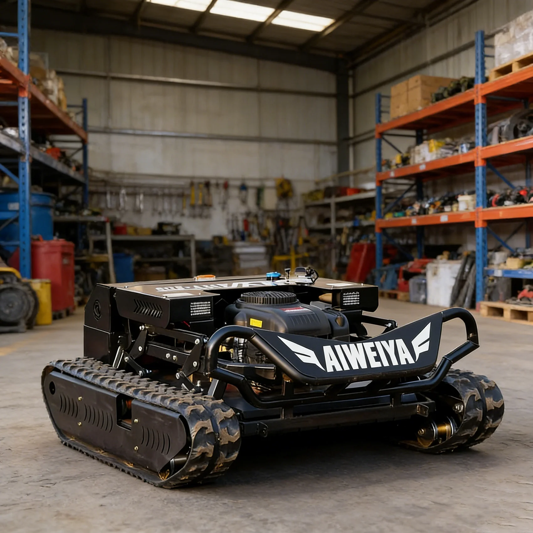 

Customized high-quality remote-controlled mobile lawn mower with four stroke power track industrial lawn mower