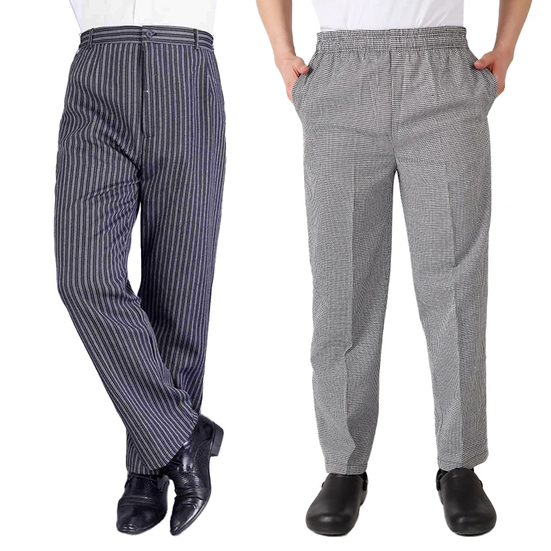 Hotel Restaurant Chef Pant Waist Bottoms Three Types of Elasticity Kitchen Trouser Catering Service Cafe Bakery Waiter Work Pant