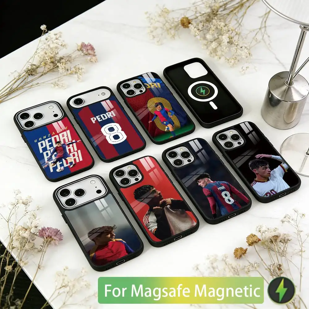 Football Star pedri 8   Phone Case For iPhone17,16,15,14,13,12,11 Plus,Pro Magnetic with Magsafe Wireless Charging