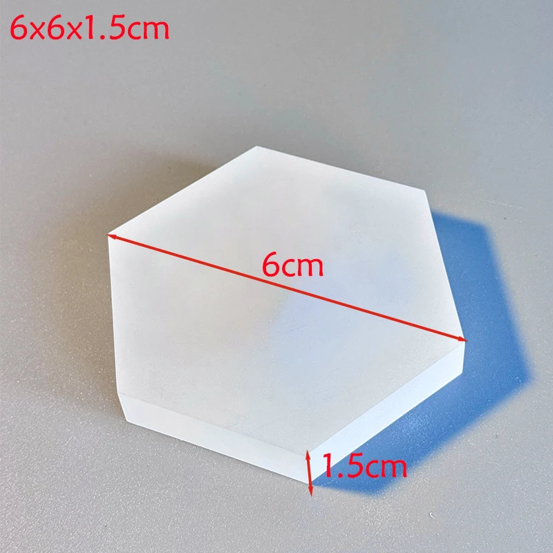 Acrylic Frosted Hexagonal Display Stand for Rings, Necklaces, Jade, Cosmetics, Base, Model, Figure, Height Increase Base