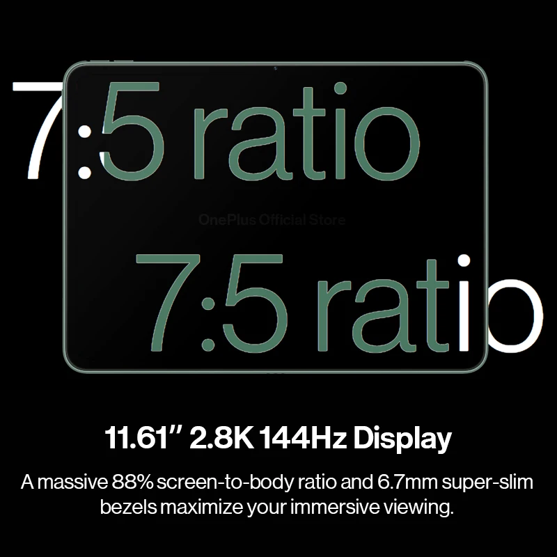 Imagem -04 - Oneplus Pad-tablet Versão Global 8gb 128gb 11.61 Tela 144hz 67w Dimensão Supervooc 9000 Câmera Traseira 13mp Estreia Mundial