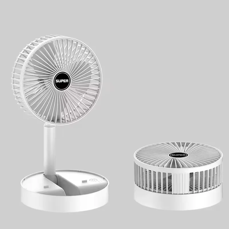 New Model Plug-in Folding Storage Extendable Folding Desk Fan - English Plastic Model Without Charging Function - USB mini Fan