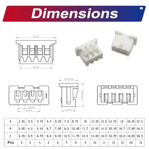 MX1.25 к Dupont2.54 соединитель Molex Dupont, Molex 1,25 мм и Dupont 2,54 мм 1/2/3/4/5/6/7/8/9/10P (стандартное)