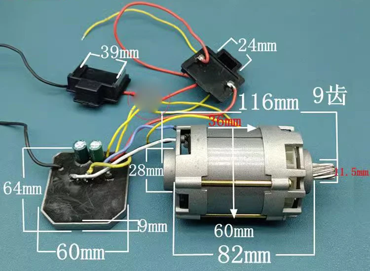 Moteur et pilote sans balais DC36V à 9 dents