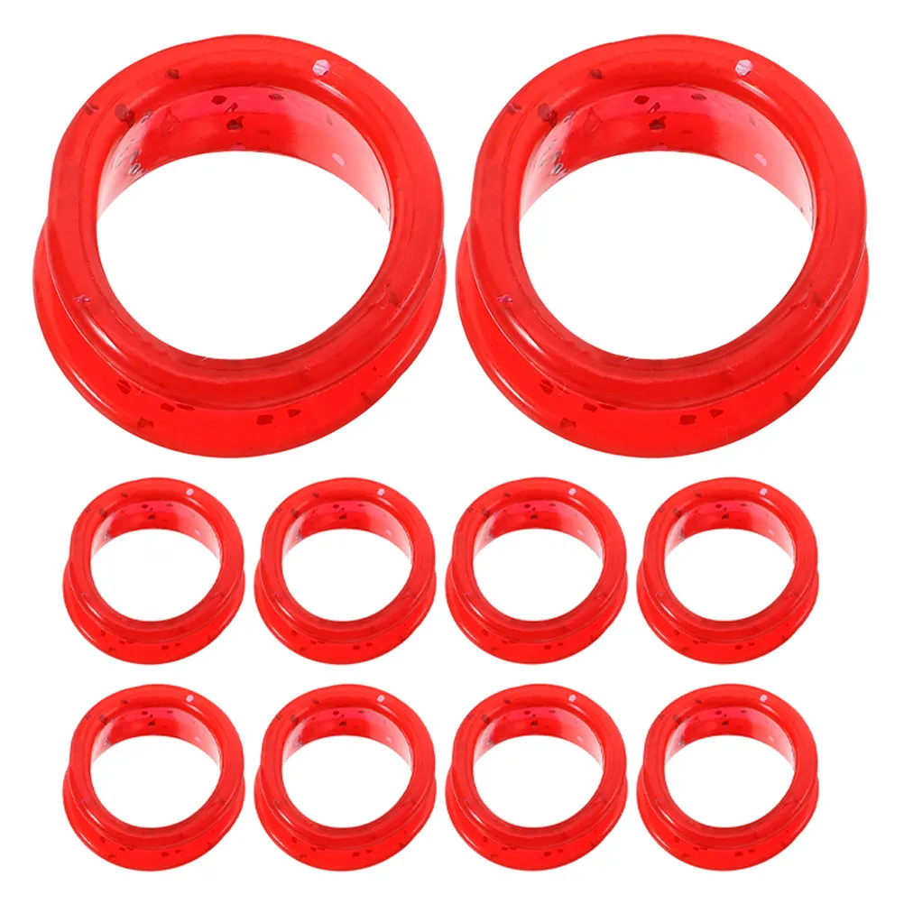 

10Pcs Hair Scissors Grips Silicone Shear Rings for Pet Grooming Barber Use Finger Fatigue Reduction Red Finger Protector Ring