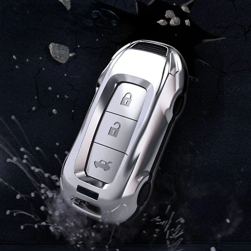 

ABS Silver Car Key Case Keyless Cover Key Shell Car Accessories For Nissan 14th Sylphy X-Trail Tiida Sylphy Blue Bird