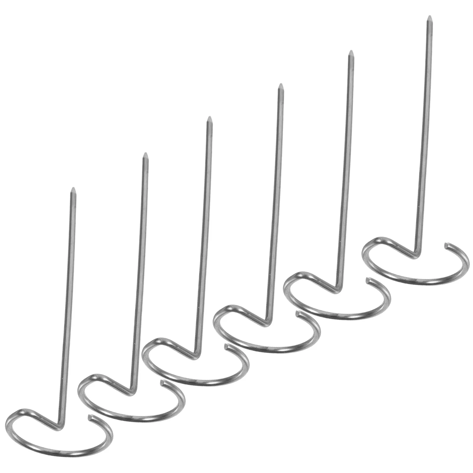 

6Pcs Air Fryer Bbq Skewers Stainless Steel Vertical Standing Meat Kebab Reusable Grilling Accessories Bbq Tools Set