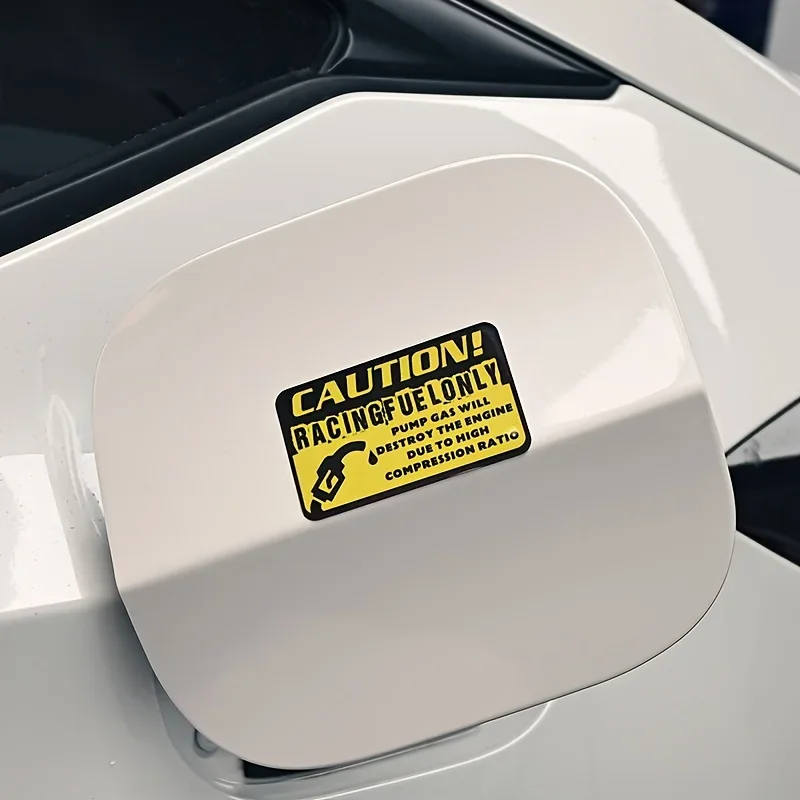 "Caution! Racing Fuel Only" Car Sticker, Performance Auto Decal for Racing Enthusiasts