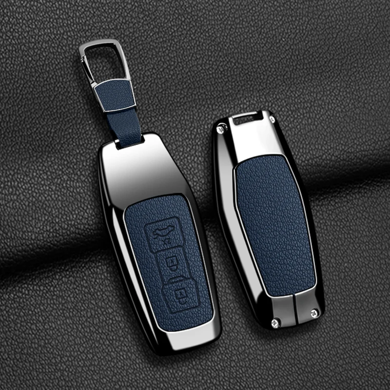 

Car Key Case Protector Cover For Audi A3 A5L Q6 A6L A6 A7 Q7 Q3 Q5 New 2025 Zinc Alloy Leather Holder Shell Keychain Accessories