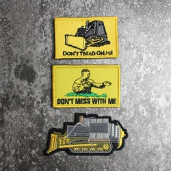 Harvester Bulldozer Embroidery Patches DON'T MESS WITH ME Tactical Armband Badge For Clothes Accessory Hook and Loop