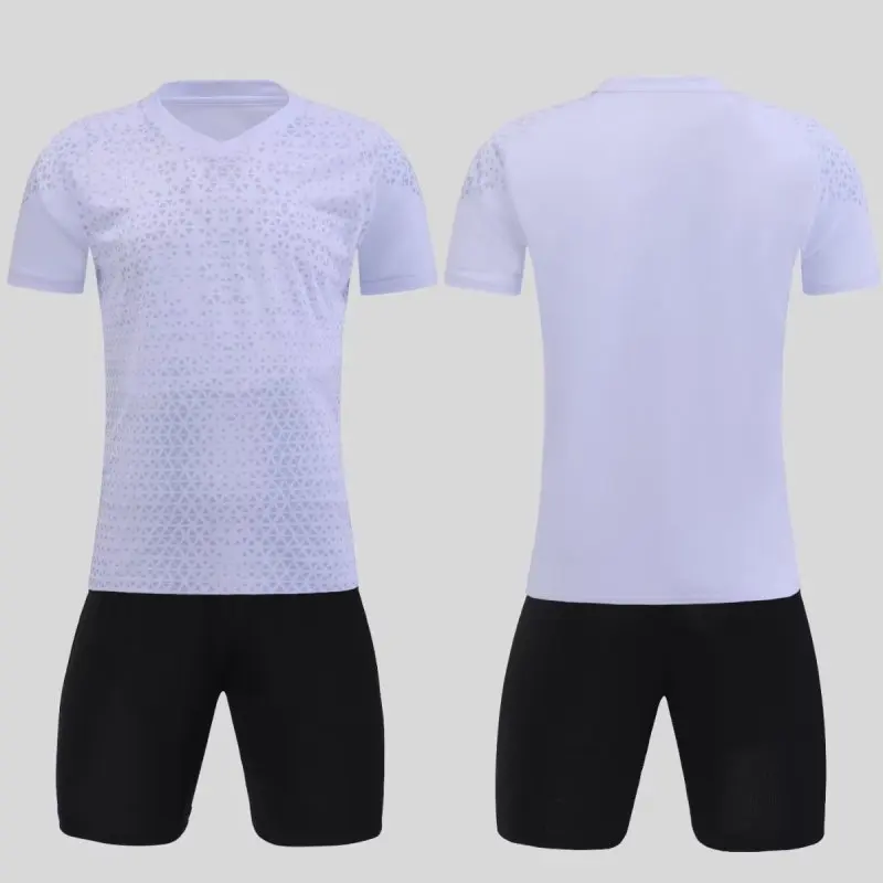 Triangle Print Short Sleeve Team Club Training Soccer Jersey for Men Kids New in Summer 2 Piece Football Uniform Accessories