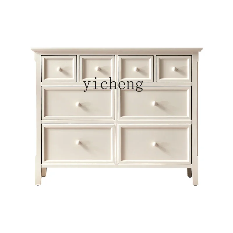 YD cream wind bucket cabinet simple modern living room locker eight bucket cabinet bedroom stand cabinet bedside storage