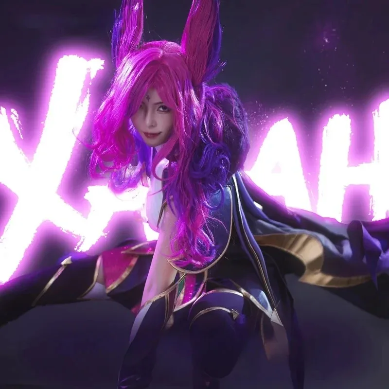 جامعة الأساطير Lol Star Guardian Xayah Cos شعر مستعار عباءة ستار الحرس تأثيري حلي Coser لعبة شخصية أنيمي زي