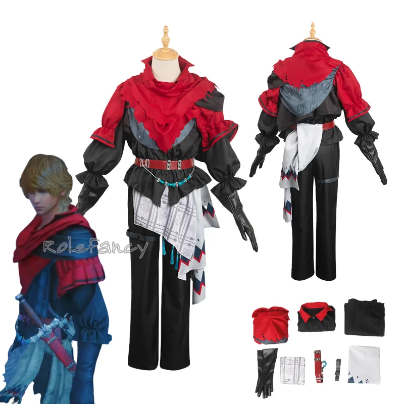 

Final Fantasy XVI FF16 Joshua Cosplay Costume Top Coat Pants Fantasia Roleplaying Outfit Halloween Carnival Party Clothes Suit