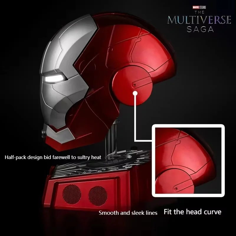 2024 New Movie 1:1 Iron Man Restoration Helmet Black Gold Black Silver Touch Glow Adult Children Decorative Toys Birthday Gift