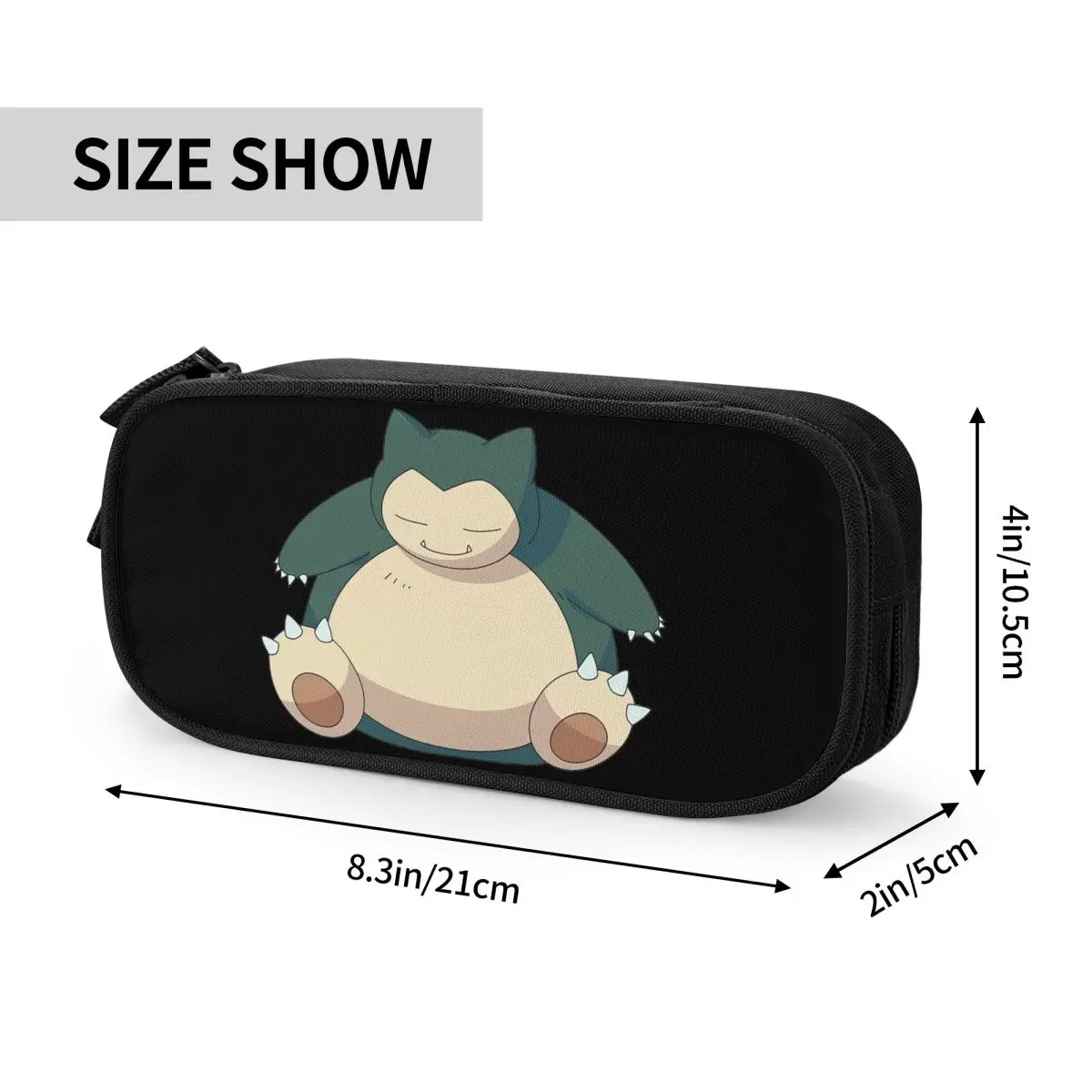 Imagem -06 - Snorlax Lápis dos Desenhos Animados Bonito Pokémon Pen Holder Bolsas Estudante Grande Capacidade Material Escolar Zipper Pouch