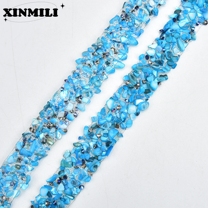 Mixed Colors Rhinestone Trim Hot Fix Crystal Stone Applique Tape Iron on Strass Ribbon for Clothes Shoes Wedding Dress Bags