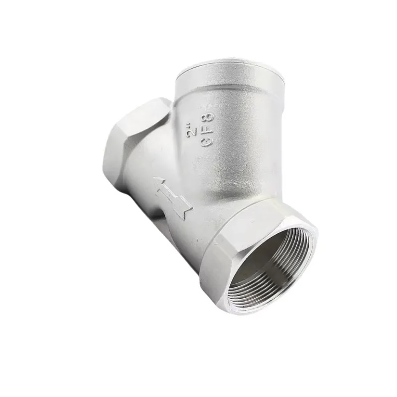 Filtro a forma di Y in acciaio inossidabile 304 DN50 Filettatura interna Filettatura a rete per tubazioni Valvola per schermo filtrante 316L 6/4 minuti 1 pollice
