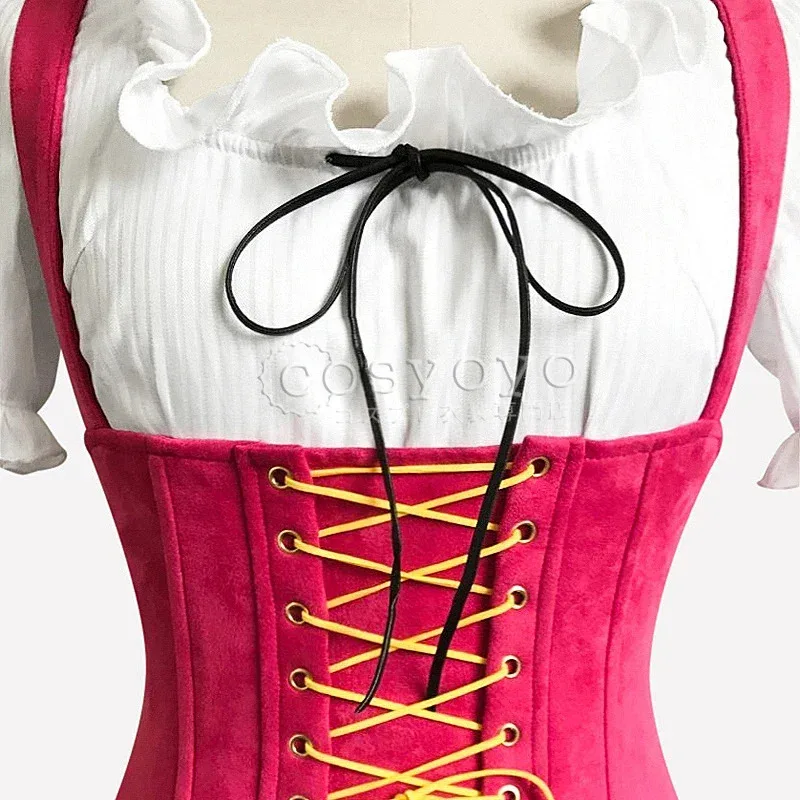 Nuevo disfraz de Cosplay de pieza de Anime japonés COSREA 2025, vestido encantador rojo Nami Rose con disfraces con lazo, fiesta de Halloween para ★ ★ ★