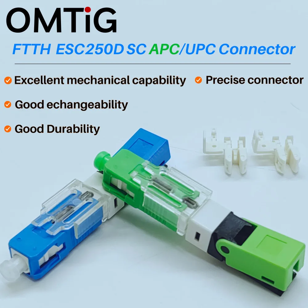 5/10/50/100/200/300pcs/lot FTTH ESC250D SC APC UPC Single-Mode Fiber Optic Quick Connector SM Fast Connector