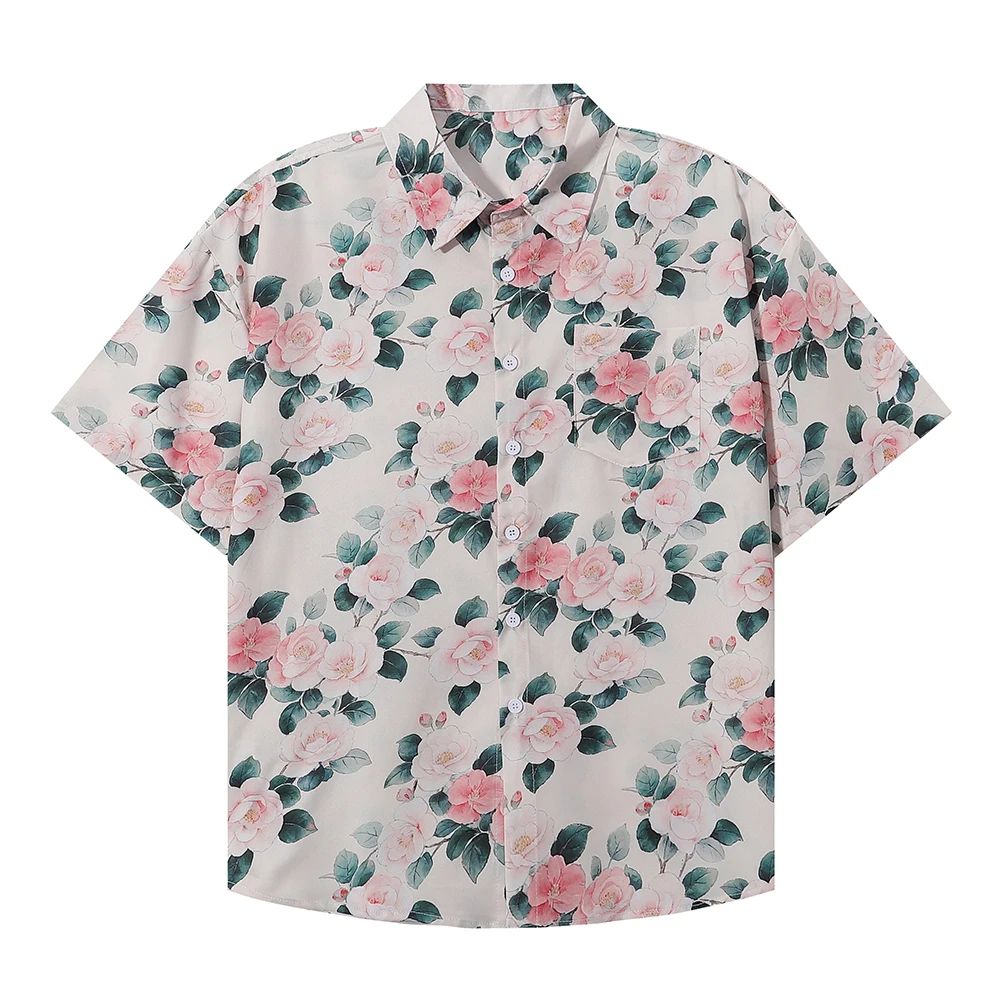

Hawaiian Shirt 2026 Summer Shirts For Man Short Sleeve Y2k Korean Popular Beach Clothes Women Men‘s Clothing Oversized Tops Tee