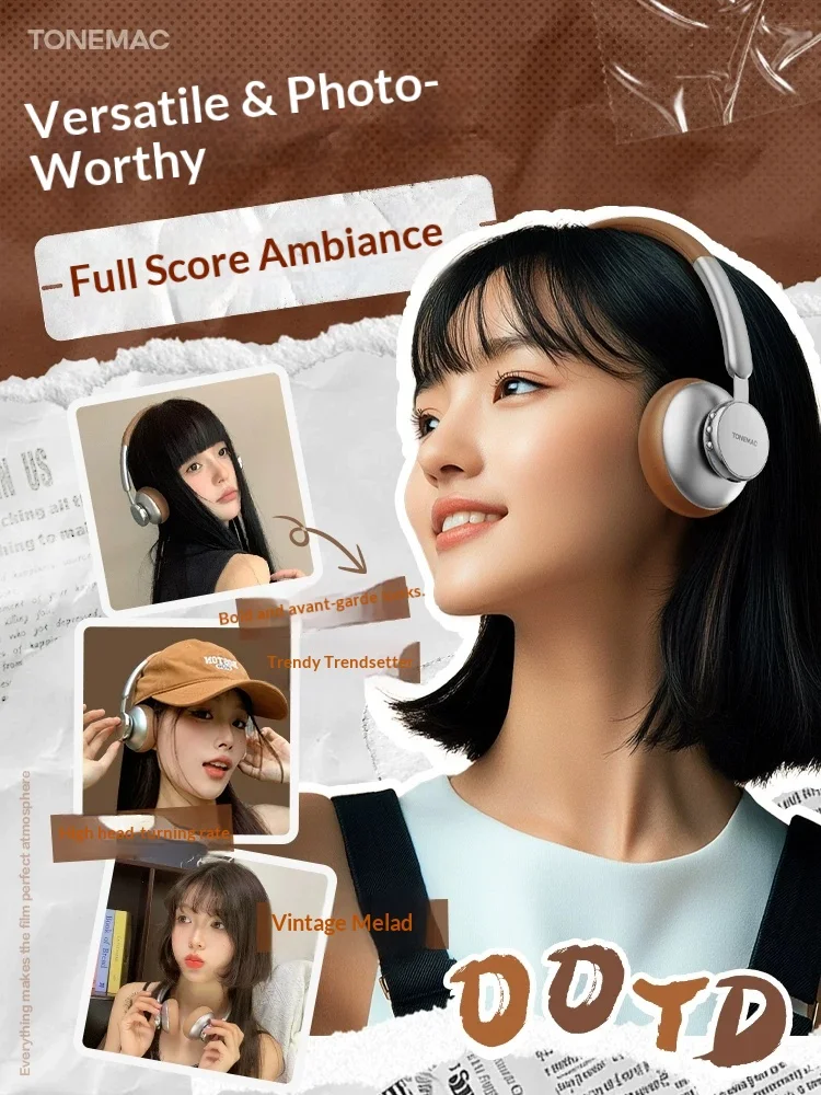 TONEMAY H9 Wireless Headset 360 Surround Space Sound Effect Esports Headset One Core Dual Drive Two Modes Light Weight For Gifts