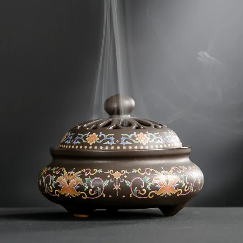 Porcelain Aromatherapy Stove Creative Home Decoration Incense Insertion Incense Holder Incense Burners Enamel Color Crafts