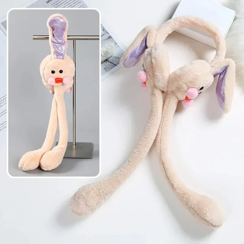 غطاء للأذنين دافئ غطاء للأذنين متحرك آذان أرنب بطة غطاء للأذنين لطيف الإناث الشتاء الطقس التجمد حقيبة الأطفال غطاء حماية الأذن #4