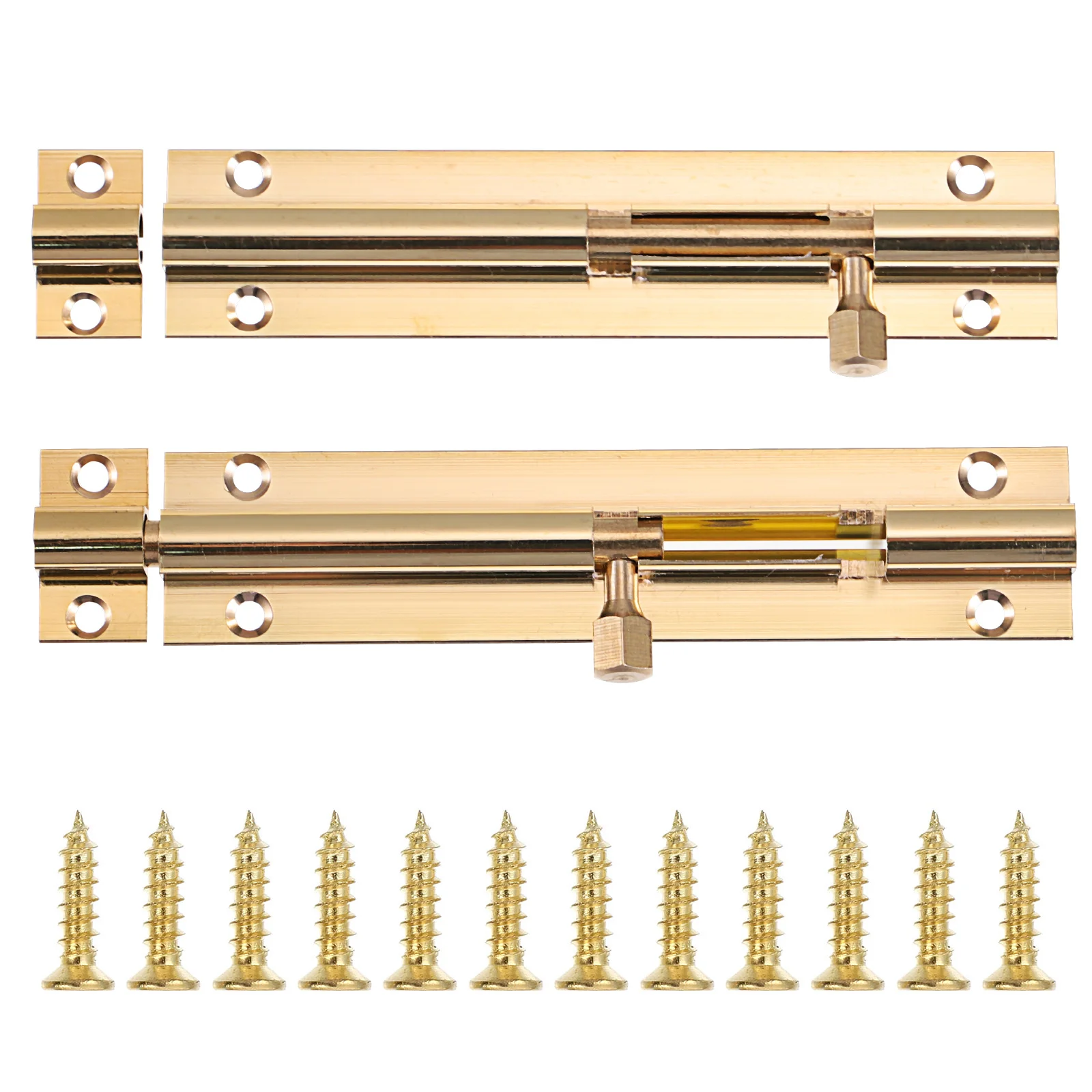 

2pcs Bolt Lock Heavy Duty Hard Copper Material For Wood Door Window Security Brass Latch Door Buckle Practical Copper Bolt