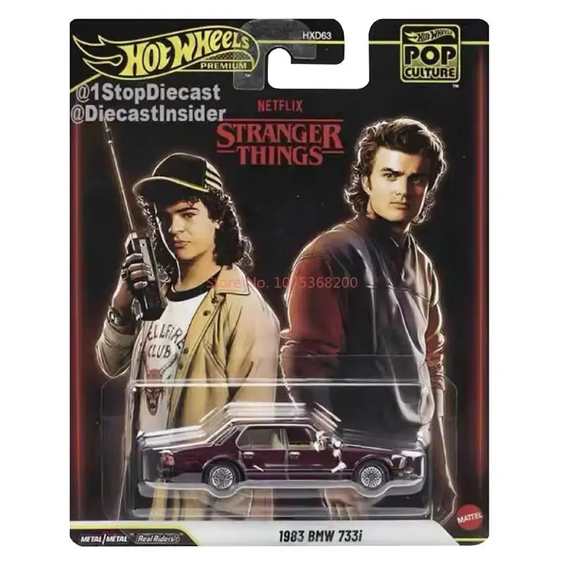 Nuevas Hot Wheels 1/64 entretenimiento cultura serie Nissan Skyline Stranger Things Bmw Lincoln aleación modelos de coches fundidos a presión regalos juguete
