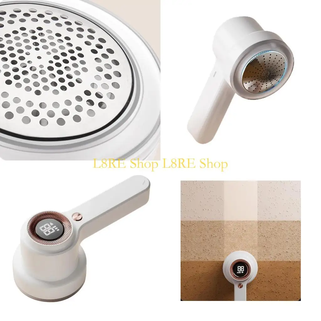 L8RE DigitalDisplay Rechargeable Fabric Shaver Lint Remover Sweater Defuzzer Lints Fuzz Pilling Trimmer for Clothes Furniture