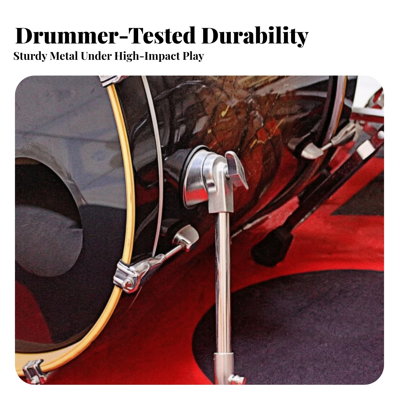 Bass Drum Support Legs with Brackets Reliable Stability Bass Drum Legs Hardware Long-Lasting Portable for Drummers