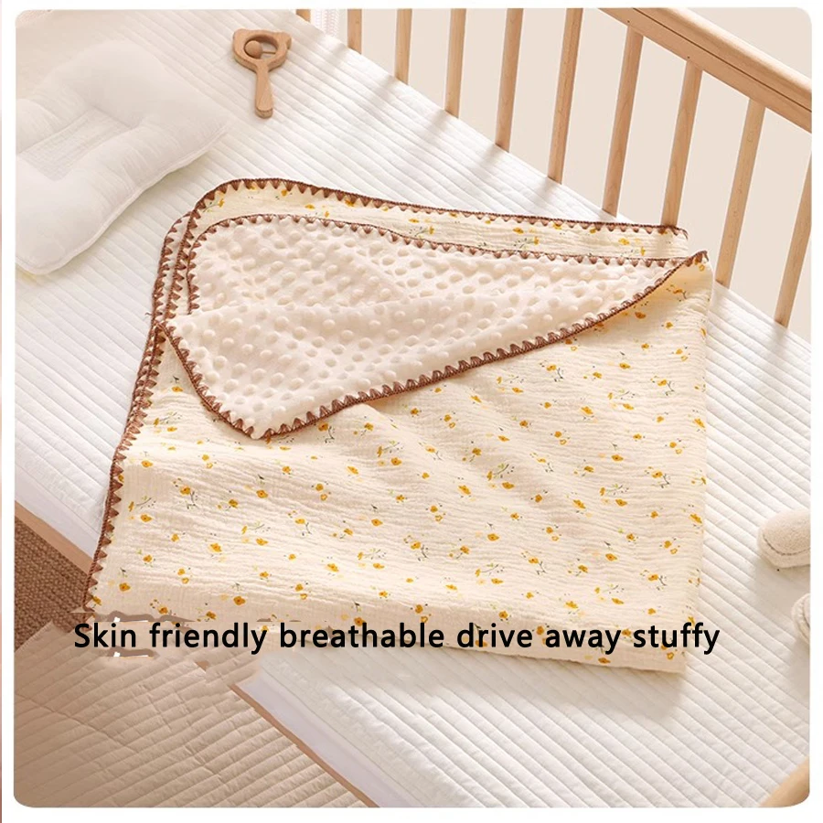 1 Piece of Cute Printed Cartoon Animal Pattern Multifunctional Summer Thin Baby Blanket, Size 39inch X 39inch for Kindergarten, Suitable for Baby Sleeping, Soft Polka Dot Toddler Bed Blanket, Comfortable Skin-Friendly Dot Blanket, Children's Air-Conditioned Nap Blanket, Adult Office Nap Blanket, Baby Stroller Blanket, Reversible, Suitable for All Seasons