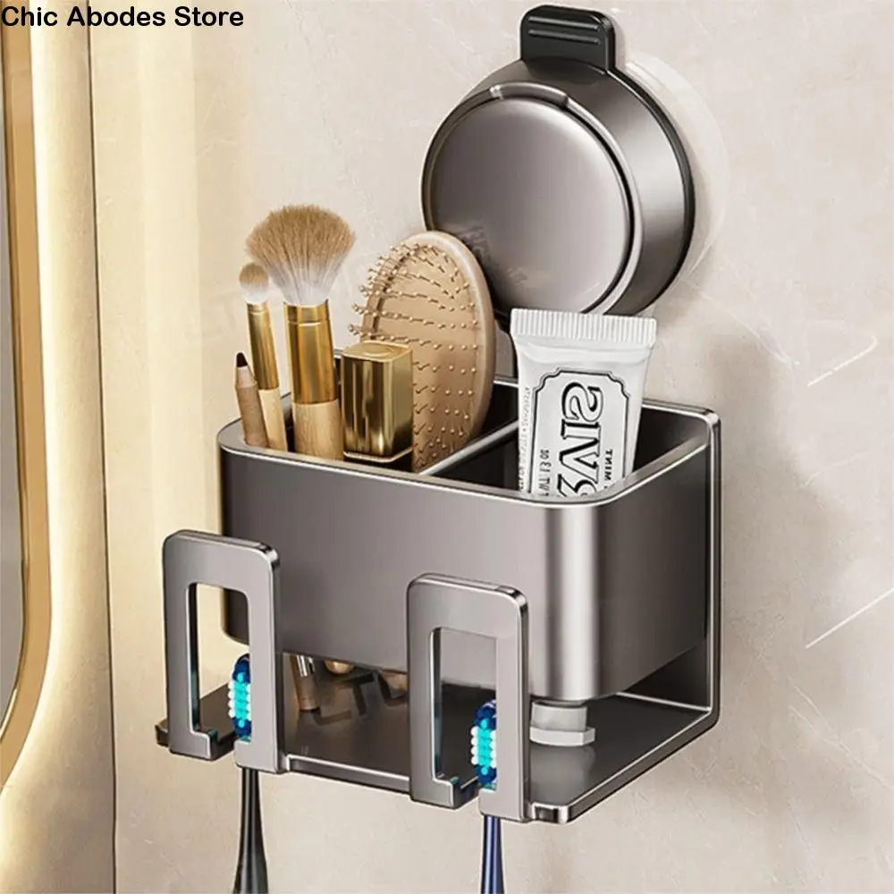 

Suction Cup Toothbrush Storage Rack Wall-mounted 2/3/4 Person Electric Toothbrush Holder Detachable Reusable