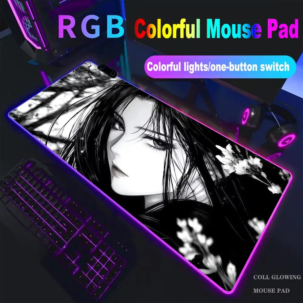 

Black And White Eyes High-end E-sports Mouse Pad Mouse Pad RGB Mouse Pad LED Pc Large Student Writing Pad Gamer Luminous Desk Ma