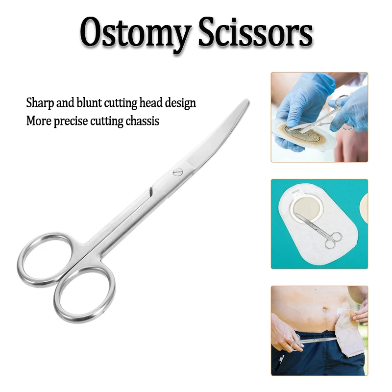 14cm Stainless Steel Ostomy Bag Scissors for Stoma  Special Stoma Care Accessories