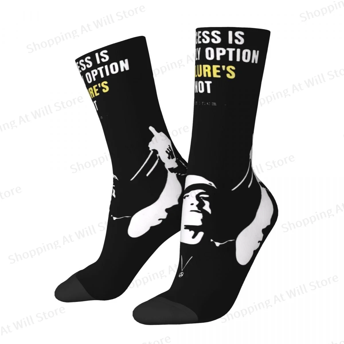 Famous Rapper Eminem Eminem Quotes Men Women Round neck Socks Cycling Novelty Spring Summer Autumn Winter Stockings Gift