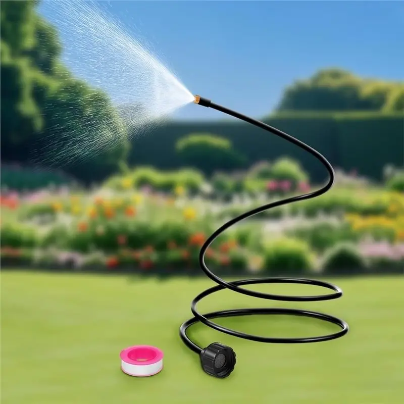 A01F-Portable Outdoor Sprays System, 1Set Flexible Sprays Hose,Ideal For Patio Cooling, Garden And Backyard