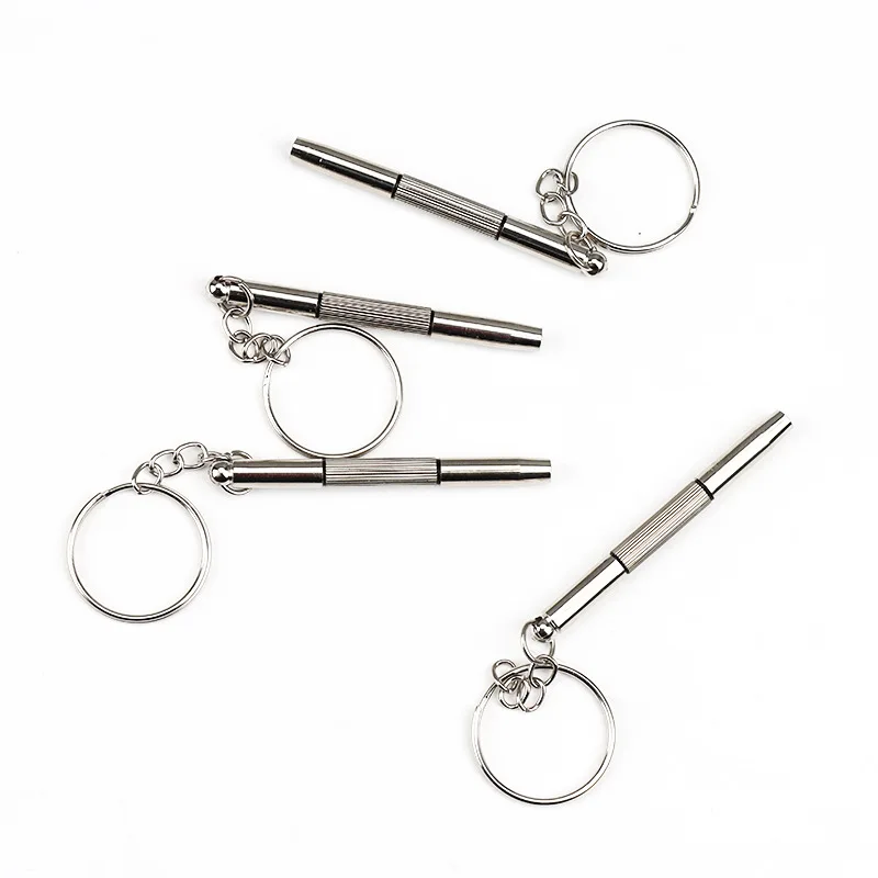 Small Portable Mini Convenient Key Ring Style 45# Steel Versatile Glasses Screwdriver Multi-Functional Watchmaker Repair Tool