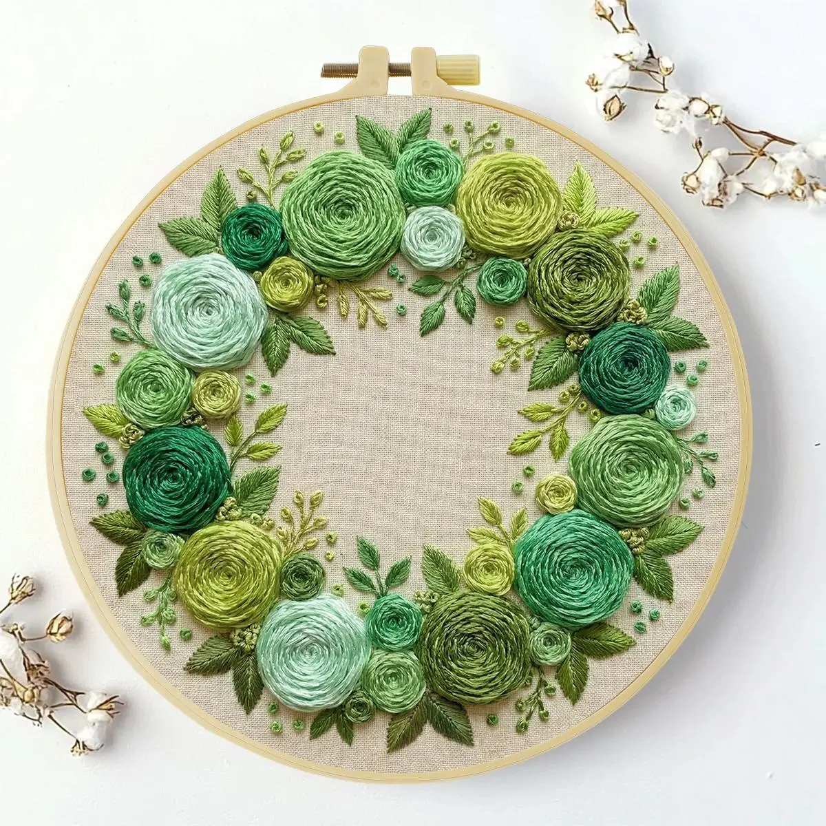 1 Stück 20X20CM/15X15CM 7,87/6,3 Zoll Pflanzen - Blumen Stickerei Starter-Kit DIY-Kit DIY-Stickerei-Set Handarbeiten – Detail 2