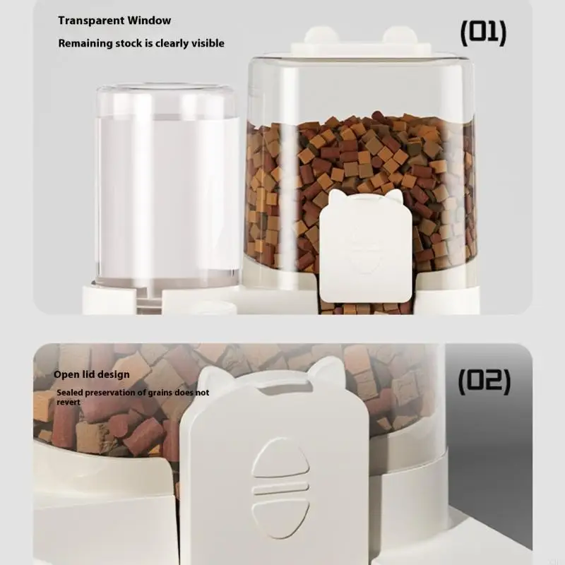 

Автоматическое наполнение миски для воды для домашних животных и набора блюд для еды с двойным подносом и основанием с защитой