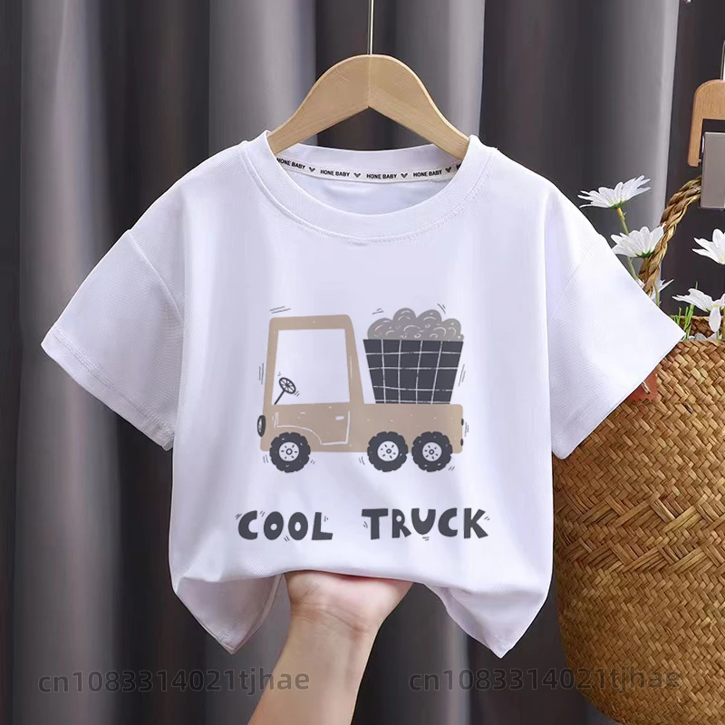 Cartoon Cars Birthday Baby T Shirt 0-9 Birthday T-Shirt  for Boy Wild Tee Kids Party Tshirt Bears Theme Children Tops