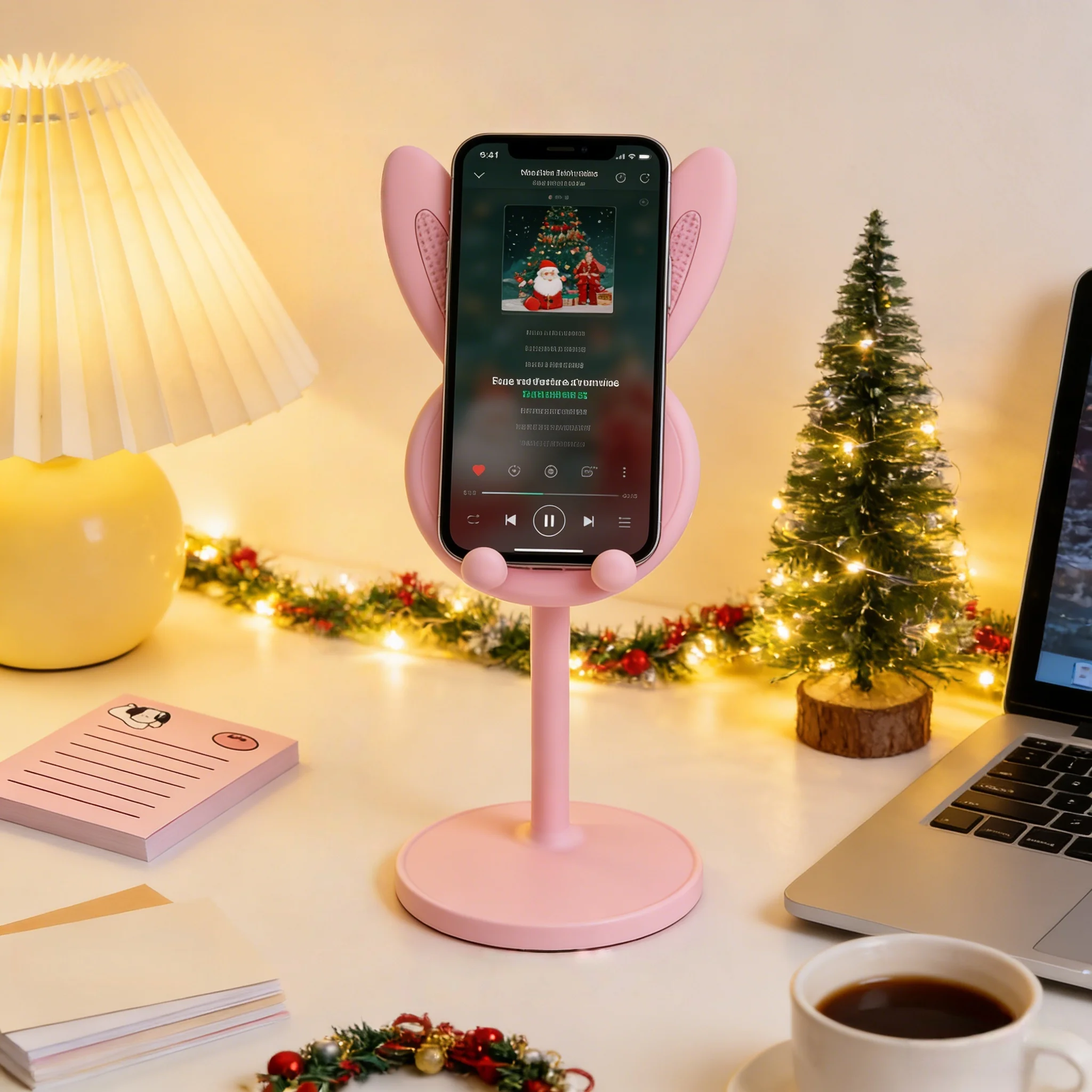 1-Pack Adorable Rabbit Phone Holder - Widely Compatible 4-12.9 Inch, Ideal for Desk, Bedside & Video Calls