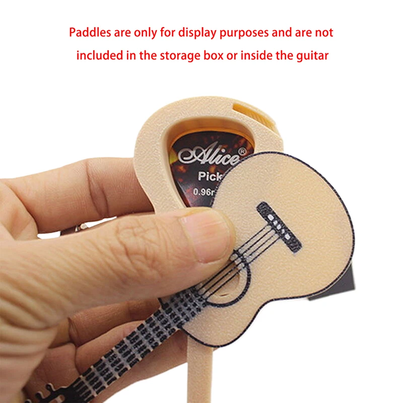 1 комплект, 1/12, миниатюрная гитара для кукольного домика с медиаторами и коробкой для хранения, модель музыкального инструмента для сцены, аксессуары для декора кукольного дома