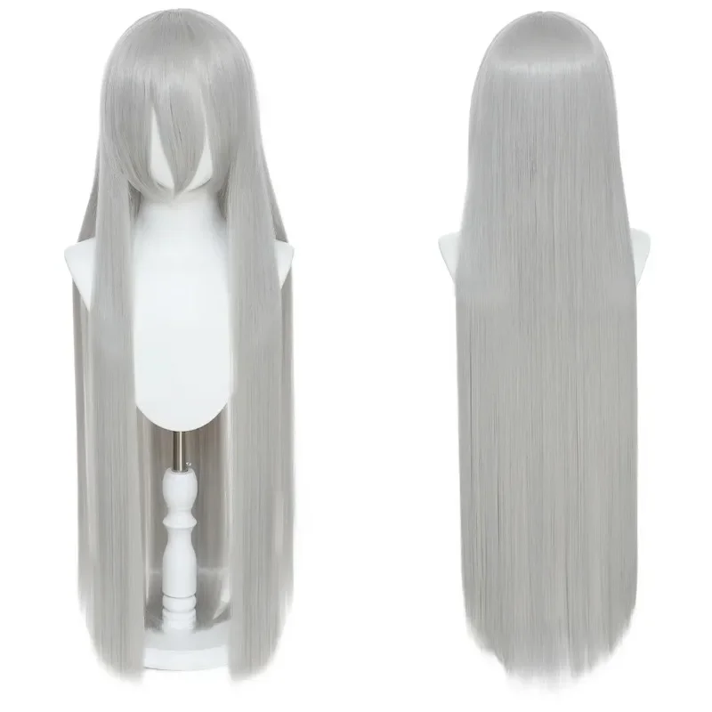 Synthetic Long Straight Universal Wig 100CM Cosplay Hairpiece Black White Fiber Wigs for Styling DIY Transformation Anime